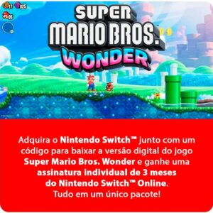 Bundle Nintendo Switch + Super Mario Bros. Wonder + 3 Meses de Assinatura Nintendo Switch Online - Imagem 11