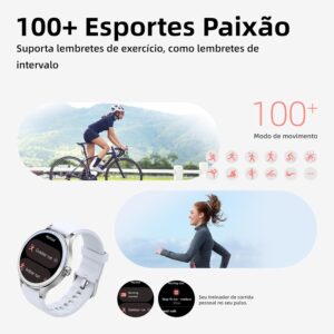 Bettdow SmartWatch, Relogio Smartwatch Feminino, 1.27" Ecrã tátil, à prova d'água IP68, 100+ Modos Esportivos, chamada Bluetooth, Compatível com Android iOS, voz por IA (Bege) - Imagem 4