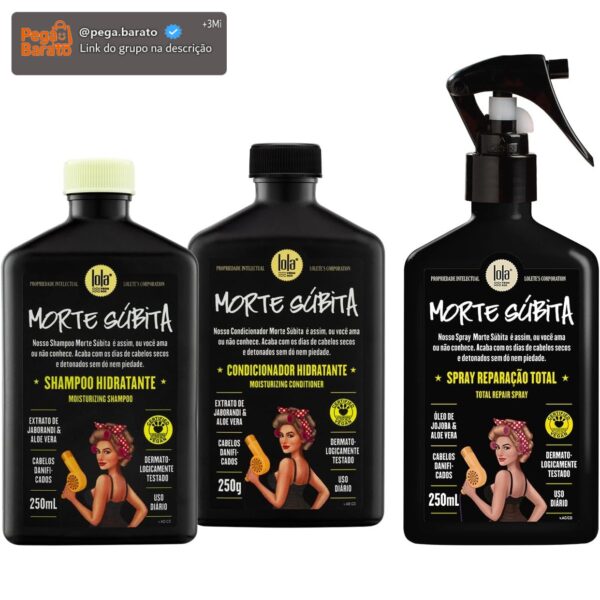 Kit Morte Súbita (Shampoo + Condicionador + Spray Reparaçao) - Lola From Rio