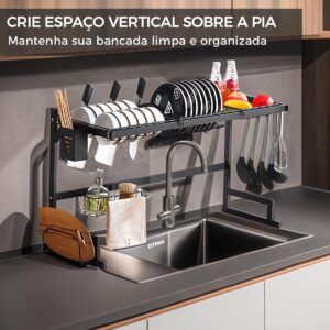 Organizador Pia da Cozinha Escorredor de Louça Suspenso 65cm Premium - Imagem 6