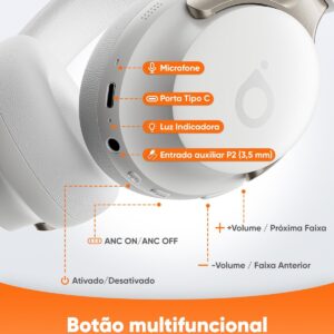 Basike Fone de Ouvido Bluetooth 5.4, Headphone Bluetooth com ANC, Som Hi-Fi - Imagem 8