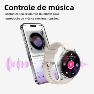 Bettdow SmartWatch, Relogio Smartwatch Feminino, 1.27" Ecrã tátil, à prova d'água IP68, 100+ Modos Esportivos, chamada Bluetooth, Compatível com Android iOS, voz por IA (Bege) - Imagem 3