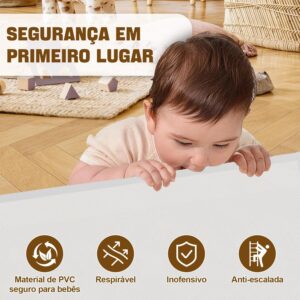 3m Portão Grade Retrátil de Proteção para Bebês e Cachorros, Portaozinho de Escada Instalação Sem Furos, Trava Dupla,Operação com uma mão,Portao Segurança Bebê Pet, Cercado para Cachorros - Imagem 3