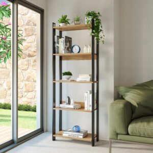 Estante Livreiro 5 Prateleiras Estilo Industrial Organizador Multiuso Mega Chicó 178x63x30cm (Preto/Nature) - Imagem 2