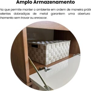 Artely Rack Lotus para Tv 60" com Porta Basculante, Cinamomo/Off White - Imagem 7