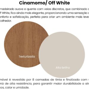 Artely Rack Lotus para Tv 60" com Porta Basculante, Cinamomo/Off White - Imagem 16