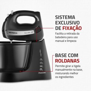 Batedeira Premium, Mondial, Preto/Inox, 500W, 220V - B-04 NP - Imagem 7