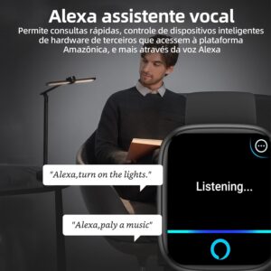 Bettdow SmartWatch, relogio smartwatch com Ecrã tátil e Alexa, à prova d'água IP68, relogio feminino e masculino, com 100+ modo esportivo e recebimento de notificações(preto) - Imagem 3