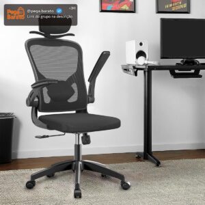 Cadeira de escritório ergonômica com estofado de mesh (Cabide) - Imagem 1