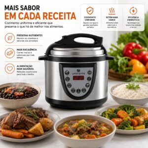 Panela de Pressão Elétrica Digital 4L 220V Inox Multifuncional com Timer Programável e Sistema de Segurança Inteligente - Imagem 7