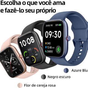 Bettdow SmartWatch, relogio smartwatch com 1.91" Ecrã tátil e AI, à prova d'água IP68, relogio feminino e masculino com 100+ Modos Esportivos Faz e Recebe Ligações(ouro) - Imagem 8