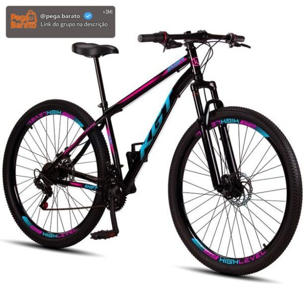 Bicicleta Aro 29 KGT Shift Aço Carbono 21 marchas Freios a Disco Suspensão Diant