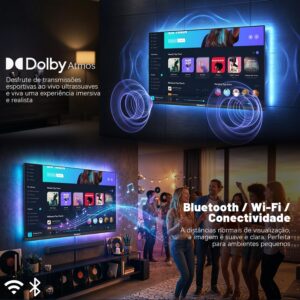 Smart TV 32 Polegadas, Whale 10.0, LED HD Ready, Wi-Fi e Bluetooth, Dolby Atmos, Netflix e YouTube, 3x HDMI - Imagem 3