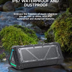 MLOVE P3 Alto-falante Bluetooth Portátil IPX7 à Prova d'água, 40W Bass, Bluetooth 5.3, Emparelhamento estéreo sem fio, TWS, Suporte Micro SD, USB-C Charing, Preto - Imagem 5