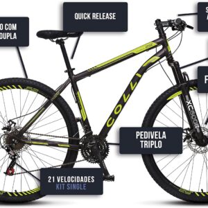 Colli Bike, Bicicleta Athena Aro 29 Freios a Disco Dianteiro e Traseiro, 36 Raias, 21 Marchas, Suspensão Dianteira - Imagem 2