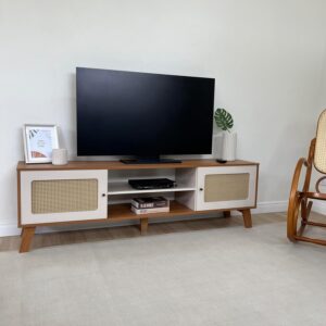 Artely Rack Charlotte para Tv até 75" com 2 Portas, Cinamomo/Off White - Imagem 9