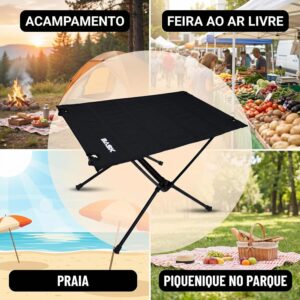 Bask Mesa Dobrável Portátil de Alumínio Tampo Oxford Ultraleve 900g – Camping, Praia e Pesca (Preto) - Imagem 6