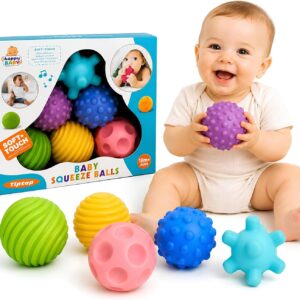 Kit Bolas Sensoriais para Bebê 6 Peças em Silicone Coordenação Motora | Brinquedo Montessori Educativo com Texturas, Mordedor Infantil - Imagem 1
