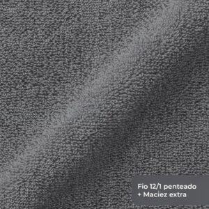 Decolab Kit Toalha de Banho Air Light 100% Algodão (Cinza-escuro, 4 Peças) - Imagem 3
