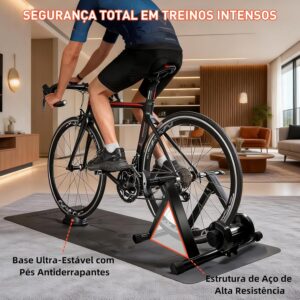 Rolo de Treino para Bicicleta Aro 27 a 29 com 6 Níveis de Resistência, Estrutura em Ferro, Compatível com Quick Release - Imagem 6