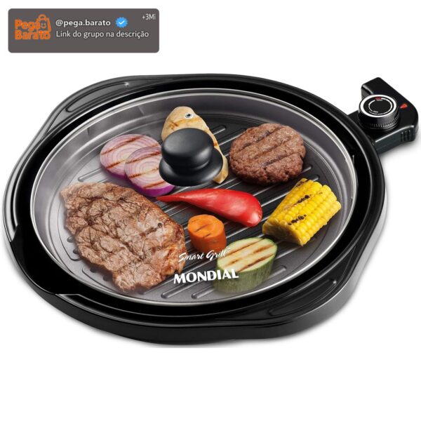 MONDIAL Grill Redondo Smart Grill 30cm, Preto, 1200W, 220V - G-04