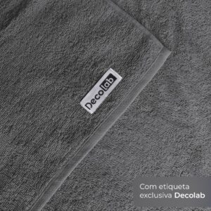 Decolab Kit Toalha de Banho Air Light 100% Algodão (Cinza-escuro, 4 Peças) - Imagem 2
