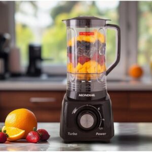 Liquidificador Mondial Turbo Power L-99-FB Preto com Filtro 3 Velocidades 550W - Imagem 3