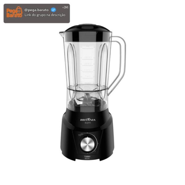 Liquidificador Britânia Turbo BLQ970P Preto 4 Velocidades 900W