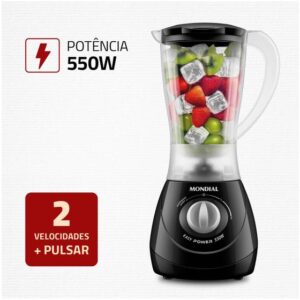 Liquidificador Mondial Easy Power L-550-B Preto 2 Velocidades 550W - Imagem 3