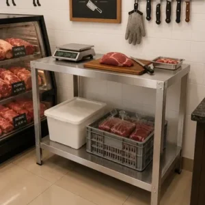 Mesa Inox Prateleira Industrial Cozinha Escritório Reforçada - Imagem 5