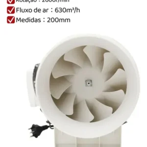 Exaustor Axial In-line Turbo Silencioso Exl200 200mm 130w - Imagem 4