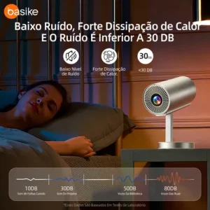 Projetor Basike Inteligente Telescópico com Wi-Fi e Bluetooth, Full HD 4K para Cinema e Jogos - Imagem 6