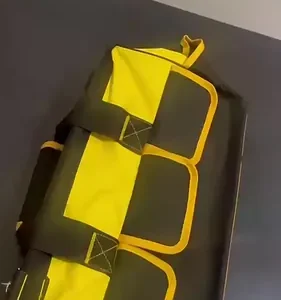 Bolsa Maleta De Ferramentas Grande Reforçada 16 Bolsos Para Eletricista E Profissionais - Fundo Firme Em Borracha - Preto E Amarelo Travunker - Imagem 2