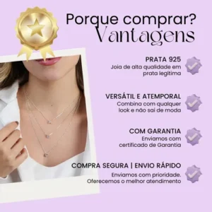Colar De Prata 925 Ponto De Luz Coração + Caixinha Presente - Imagem 5