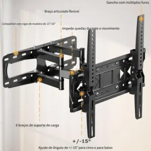Suporte Tri-articulado Para Tv 26 A 65 Polegadas Universal - Imagem 3