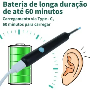 Otoscópio HD Digital com Câmera LED WI-FI para Ouvido, Nariz e Garganta + kit de Limpeza com Seringa, Android, IOS, Iphone. - Imagem 5