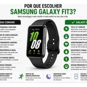 Smartwatch Samsung Galaxy Fit3 Display 1.6 Grafite - Imagem 9