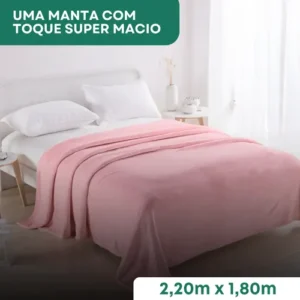 Cobertor Manta Casal Microfibra Flacee Quentinha 2,20 X 1,80 Macia Veludo Liso Cor Rosa Claro Premium - Imagem 6