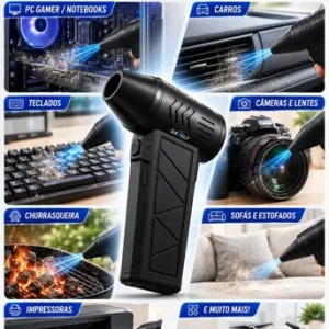 Mini Ventilador Soprador Ar Turbo 130000rpm Assoprador Sem Fio Recarregável Usb 3 Níveis Jato Forte Portátil Multiuso Limpeza Teclado Carro Acende Churrasqueira Davely - Imagem 5
