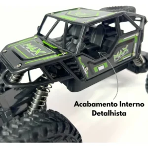 Carrinho Controle Remoto Jipe Carro Grande Off Road Com Bateria Recarregável Amortecedores Big Foot Estilo 4x4 Atacarejo Kids - Imagem 7