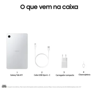 Galaxy Tab A11, 64gb, 4gb Ram, Tela De 8.7 , Bateria 5.100mah, Câmera Frontal 5mp, Câmera Traseira 8mp, Wifi Prata - Imagem 9