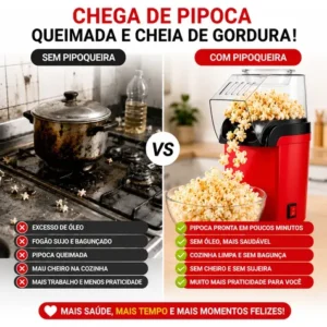 Máquina Pipoqueira Elétrica Ar Quente Sem Óleo Ar Quente Pop - Imagem 4
