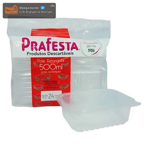 144un Pote Descartável 500ml Freezer Microondas Marmita Cristal