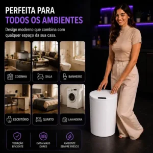 Lixeira Automática Sensor Recarregável Escritório usb 16 L - Imagem 6