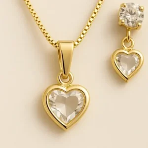 Corrente Feminina Conjunto + Brincos Folheados A Ouro Top - Imagem 8