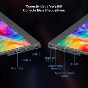 Monitor Portátil 15.6''com Usb C Dupla/hdmi Fhd 1080p 60hz - Imagem 6