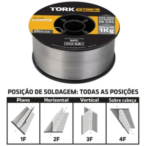 Arame Para Solda Mig Sem Gás 0,8mm 1kg Fluxado - Imagem 2