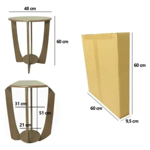 Mesa De Canto Sala Canadá Castanho Com Base Clássica Curva - Imagem 10