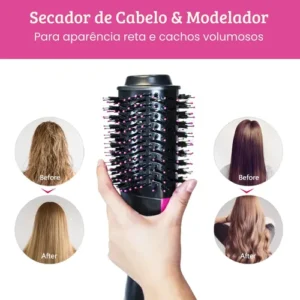 Kit Prancha Chapinha + Escova Secadora Alisadora Modeladora - Imagem 11