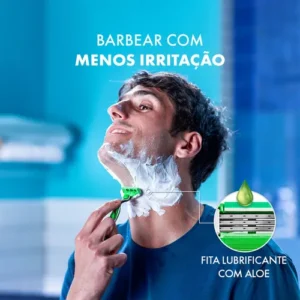 Carga Aparelho De Barbear Gillette Mach3 Sensitive Com Aloe - Imagem 4